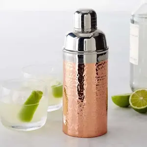 Stainless Steel Copper Plated 24-Piece Hammered <b>Cocktail</b> <b>Shaker</b> <b>Set</b> 500ml Capacity Eco-Friendly Durable Reusable Mirror Finish | - Product Image 1