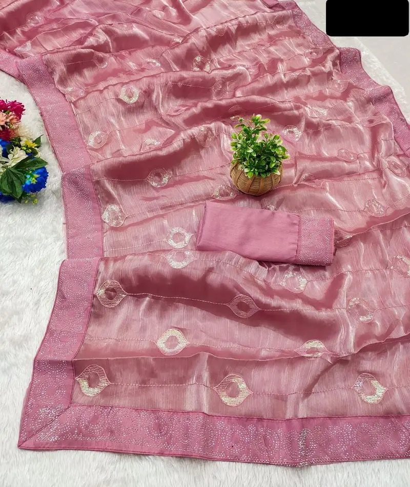 Ontworpen Feestkleding Designer Zijde Banarasi Zijde Sari Met Blouse Stuk Met Fabricage En Groothandel Sari Voor Vrouwen Met Blouse