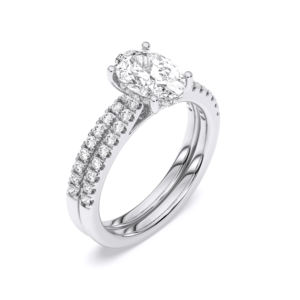 1.50Ct Anillo de Compromiso de Diamante Moissanite de Corte Redondo con Banda a Juego en Platino 950 para Ella, Anillo de Diamante de Moissanita de 1,50 Ct, 1 Ct, 1 Ct, 1 Ct, Ovalado EN EL Centro - Product Image 1