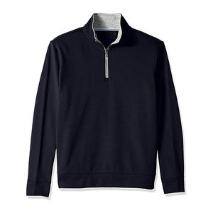 <b>Men's</b> 100% Cotton Half Zip <b>Fleece</b> Pullover Quarter Zip <b>Shirts</b> Embroidered Cropped Sweatshirt Quarter Zip Pullover Sweaters OEM - Product Image 4