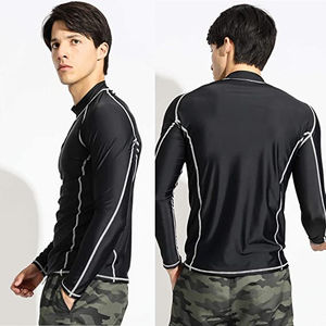 เสื้อผดผื่นแขนยาวรัดรูปสำหรับผู้ชายผู้ใหญ่ดีไซน์กีฬาแบบรัดรูปสำหรับเข้ายิมสไตล์เด็กผู้ชาย - Product Image 3