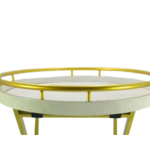 Muebles personalizados para hotel/restaurante Faux Shagreen Bar Cart Forma rectangular con patas mentales de Vietnam - Product Image 5