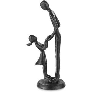 Estatua Artística de Hierro de Primera Calidad de Padre e Hija de Pie para Galería del Hogar y Colecciones de Regalos Disponible al Mejor Precio - Product Image 1