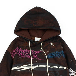 Sweat à capuche pour femme, coupe classique, effet délavé, en polaire confortable pour l'hiver, avec logo frontal, tendance pour le quotidien - Product Image 4