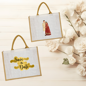 Bolsa de yute de lona Carta personalizada Regalo DE BODA Bolsa de playa extra grande Viaje Bolsa de regalo de yute de boda ecológica personalizada - Product Image 2