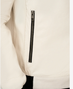 แจ็คเก็ตหนังแท้สำหรับผู้ชายแจ็คเก็ตหนังสีขาวสำหรับผู้ชายจากโรงงานปากีสถาน - Product Image 5