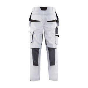 Pantalones de trabajo blancos y grises para hombre, de poliéster, resistentes a la abrasión, estilo cargo, con múltiples bolsillos. - Product Image 4