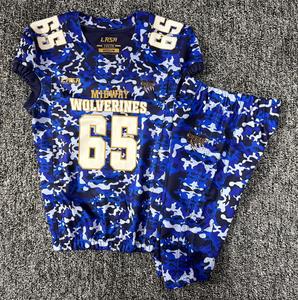 Uniforme de fútbol americano transpirable patrón sólido conjunto de manga corta - Product Image 1