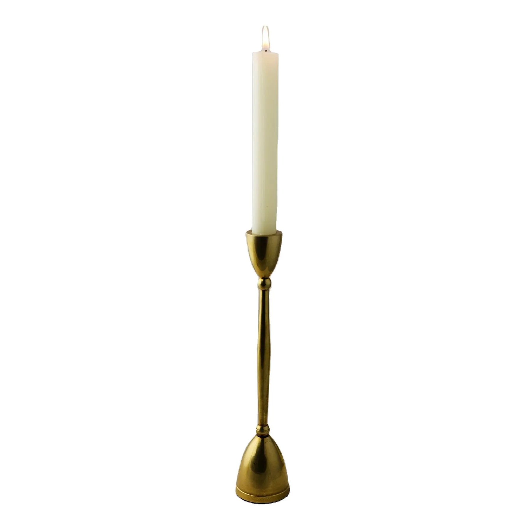 Antique Wedding Gold Black Pillar Tapered Metal Candle Stick Candlestick Holder For Home Decoration