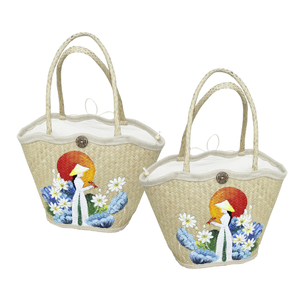 Sac fourre-tout en jonc de mer naturel de qualité supérieure, fait à la main, écologique, tendance, style pique-nique, artisanat vietnamien, modèle PHU HAO 503003 - Product Image 1