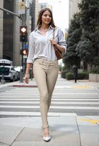 Pantalones vaqueros rasgados elásticos de cintura media de Color sólido a la moda para mujer de talla grande, Vaqueros ajustados informales de verano con decoración de botones - Product Image 4