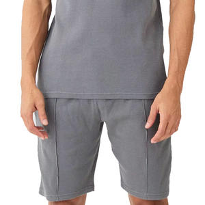 Conjunto de pantalones cortos deportivos de verano personalizados para hombre, conjuntos con cremallera, conjunto corto de dos piezas para hombre, recién llegado, ropa deportiva para correr de poliéster - Product Image 3