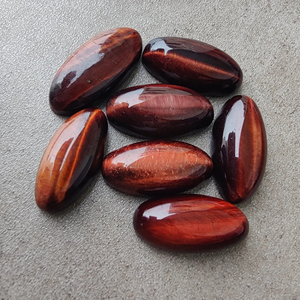 Oeil de tigre rouge naturel grand cabochon de forme ovale dos plat calibré pierres précieuses en gros, AAA + qualité toutes les tailles disponibles - Product Image 5