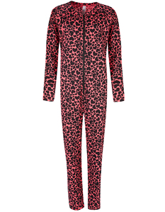 Skinny Women's ODM <b>Jumpsuit</b> Breathable Feature <b>Leopard</b> Pattern Long-Sleeved Full Length 100% Cotton Beach Ready - Product Image 1