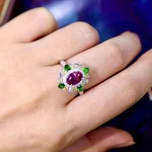 Bague de luxe en or massif 14K bague empilable en améthyste naturelle bague de mariage de mariée bijoux fins en or 14K - Product Image 5