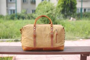 Sac de voyage en toile de cuir élégant polochon spacieux pour le week-end voyage de nuit affaires sac fourre-tout durable LCTB-0064 - Product Image 2