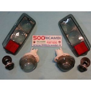 Kit de rétrofit complet de feux arrière sportifs en plastique (fumé) avant/gauche/droite pour FIAT 500 EPOCA - FARI E FANALERIA - Product Image 1
