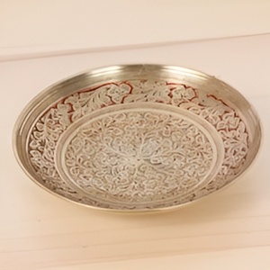 ชุดจานชาร์จทองเหลืองทำมือแบบออกแบบได้เองหรูหราตกแต่งงานปาร์ตี้อาหารถาดเสิร์ฟอาหารและจาน - Product Image 1