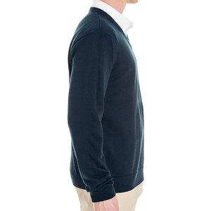 Veste pull en molleton sans doublure à col en V pour homme, avec poches, coupe ample, respirante, coupe-vent, écologique, longue veste d'hiver - Product Image 6