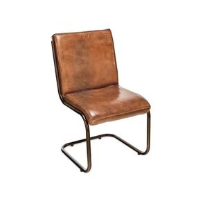 Chaise de bureau en cuir Narwana de qualité supérieure, couleur cuir vieilli, avec pieds en métal, pour l'exportation mondiale depuis l'Inde - Product Image 5