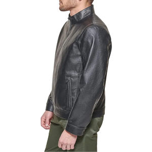 Blouson en cuir pour homme Clean Finish, fabriqué en cuir résistant à l'usure, offrant un aspect soigné et une utilisation fiable - Product Image 4