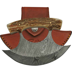 Cuchillo Ulu con Hoja de Acero Inoxidable Pulida y Afilada, Mango de Madera, para Diestros, Multiusos, Apto para Lavavajillas - Product Image 2