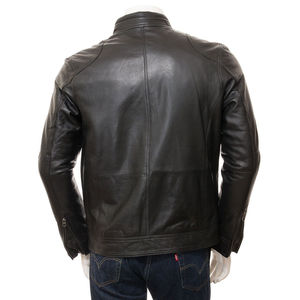 Veste d'hiver pour homme, style streetwear, confortable, respirante, en cuir de vache véritable, avec col montant personnalisé. - Product Image 2
