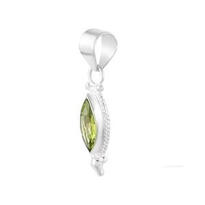 Pendentif femme péridot naturel pierre précieuse août pierre de naissance mariage minimaliste bijoux faits à la main pendentif en argent Sterling 925 - Product Image 2