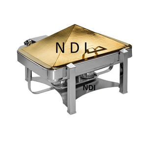 Plat de chauffe-plats en acier inoxydable avec finition en nickel Plat de chauffe-plats en métal Design moderne Service de restaurant - Product Image 2