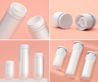 Flacon de lotion sous vide personnalisé de luxe avec logo, 15 ml, 30 ml, 50 ml, blanc, double couche, rechargeable, pompe pour sérum et crème pour les yeux