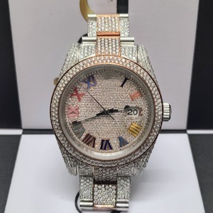 趋势VVS Moissanite自动腕表增强型VVS透明钻石手表定制嘻哈男女钻石手表 - Product Image 3