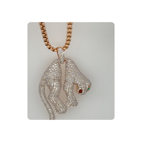 Pendentif Panthère en Diamant CVD 8 carats E-F VVS VS en Argent Sterling 925, Bijoux de Luxe Personnalisés