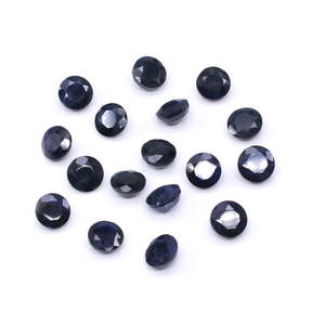 Saphir bleu naturel non traité, rondes calibrées de 5 mm et 6 mm, pierres précieuses taillées en ovale brillant, matériau opale aigue-marine, hauteur de l'article 8 mm - Product Image 1