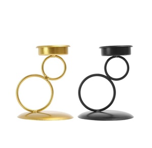 Gold <b>Black</b> Coated Metal <b>Candle</b> Stand <b>Holder</b> for Hotel Home Livingroom Lighting Decorative Use Iron <b>Candle</b> Stand - Product Image 1