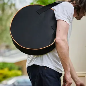 Portable Black Oxford Cloth Tool Storage Round Dumb Drum Bag Instruments Carry Bag