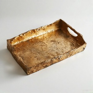 <b>Opal</b> Glow Premium Cast Aluminium Tray with Slender Rectangular Body Smooth Finish and Artistic Handles for <b>Gifting</b> or Stylish - Product Image 2