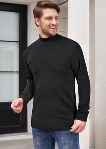 Nuevo OEM logotipo personalizado suave Mock Neck sudadera de manga larga medio cuello alto pulóver camisas para hombres OEM - Product Image 3