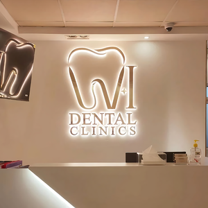 Design originale in argento metallo lettere LED azienda segnaletica ufficio segni per cliniche dentistiche - Product Image 4