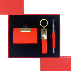 Set de Regalo Corporativo de Lujo Personalizado, Llavero con Tarjetero y Bolígrafo para Regalos de Bienvenida Empresariales con Caja de Regalo Conmemorativa - Product Image 3