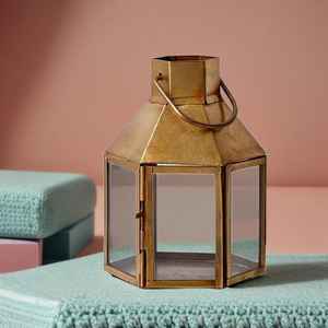 Farol de Metal Cuadrado Dorado Antiguo de Lujo, Hecho a Mano, de Hierro, Colgante, Idea de Regalo Única para Amigos y Familiares en Navidad - Product Image 3