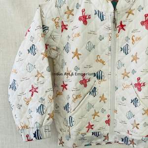 Chaqueta Acolchada de Algodón Vintage Hecha a Mano para Niños, Chaqueta Acolchada de Algodón Vintage Jaipuri de Manga Larga para Niños - Product Image 3