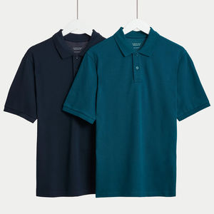 Polo unisex de algodón piqué, 220 GSM, oferta a granel, logotipo personalizado, impresión bordada, OEM, ODM, fabricante de Bangladesh - Product Image 1