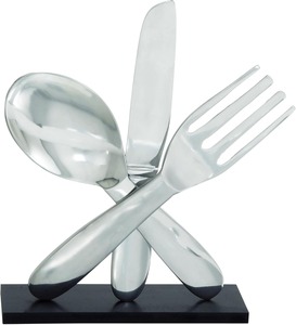 Couteau créatif cuillère fourchette décor de table pièce maîtresse pour la maison cuisine Restaurant mariage événement fête affichage idée cadeau Base en métal - Product Image 1