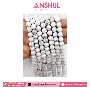 Howlite 8mm Round <b>Beads</b> <b>Crystal</b> Lampwork & Glass Loose <b>Beads</b> From India for Bulk Buyers - Product Image 3