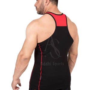 Ropa de entrenamiento hecha a medida Casual de punto 100% algodón camiseta sin mangas para hombre-ropa de gimnasio ecológica transpirable - Product Image 2