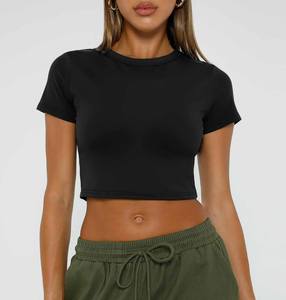 Camiseta Corta Deportiva para Mujer, para Yoga, Gimnasio, Entrenamiento, Fitness, Ropa Deportiva Activa con Tela Elástica Cómoda - Product Image 4