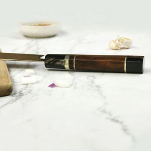 Venta al por mayor pedidos a granel personalizados OEM ODM servicio profesional Damasco cocina Chef cuchillo hecho a mano Logo cuchillo fijo hoja afilada - Product Image 3