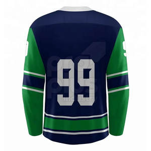 Maillot de hockey sur glace 100 % polyester, séchage rapide, respirant, écologique, service OEM, personnalisable, vêtements de sport d'équipe pour hommes adultes - Product Image 3