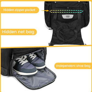 Sac à dos de sport multifonctionnel personnalisé avec logo d'usine, compartiment à chaussures, 50-70L, séchage rapide, respirant et confortable - Product Image 3