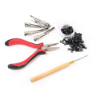 คีมหนีบผม3รูแบบมืออาชีพอุปกรณ์ต่อผมสเตนเลสอย่างยั่งยืนและอุปกรณ์เสริมที่หนีบผมลูกปัดและเข็มตะขอ - Product Image 1